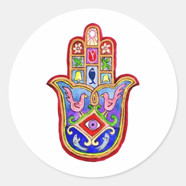 Hamsa Runder Aufkleber (Vorderseite)