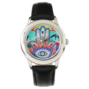 Hamsa schlechtes Augen-Judaika-Uhr Armbanduhr