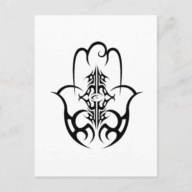 HAMSA - Schwarz und Weiß Postkarte (Vorderseite)