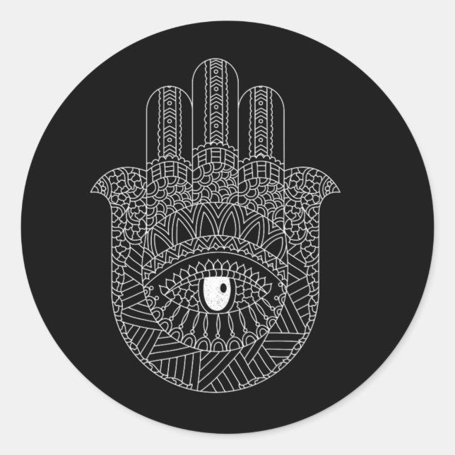 Hamsa Symbol Islam Islam Islam Islam Islam Allah K Runder Aufkleber (Vorderseite)