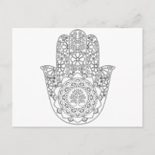 Hamsa Tree of Life Postkarte