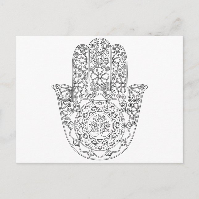 Hamsa Tree of Life Postkarte (Vorderseite)