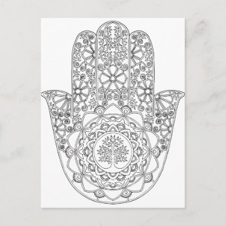 Hamsa Tree of Life Postkarte