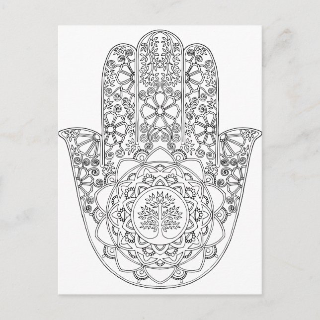 Hamsa Tree of Life Postkarte (Vorderseite)