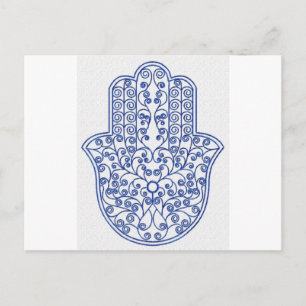 hamsa*tunis*morocco*henna*blau postkarte