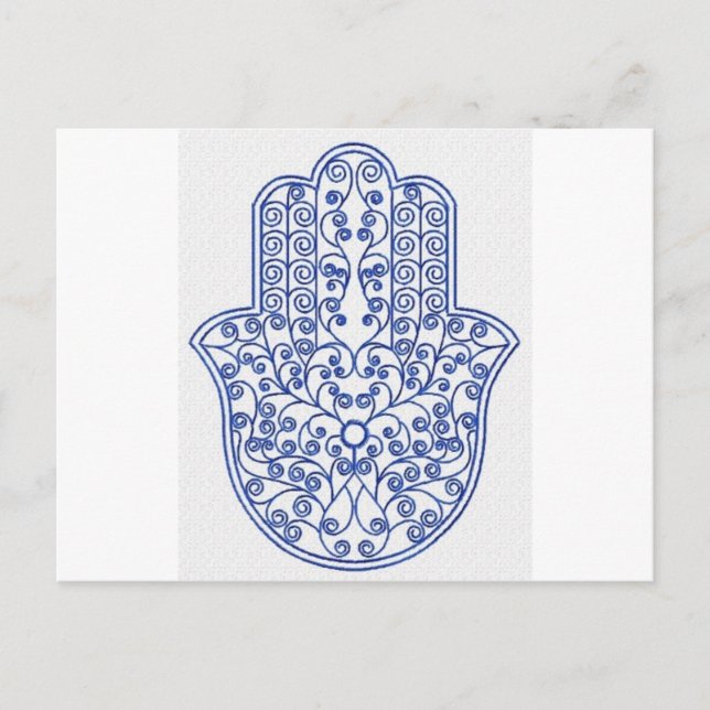 hamsa*tunis*morocco*henna*blau postkarte (Vorderseite)
