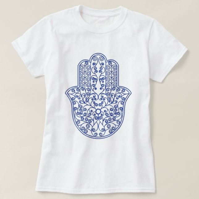 hamsa*tunis*morocco*henna*blau T-Shirt (Design vorne)