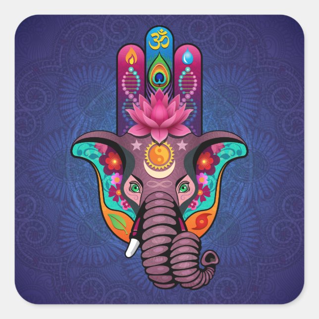 Hamsanesh Quadratischer Aufkleber (Vorderseite)