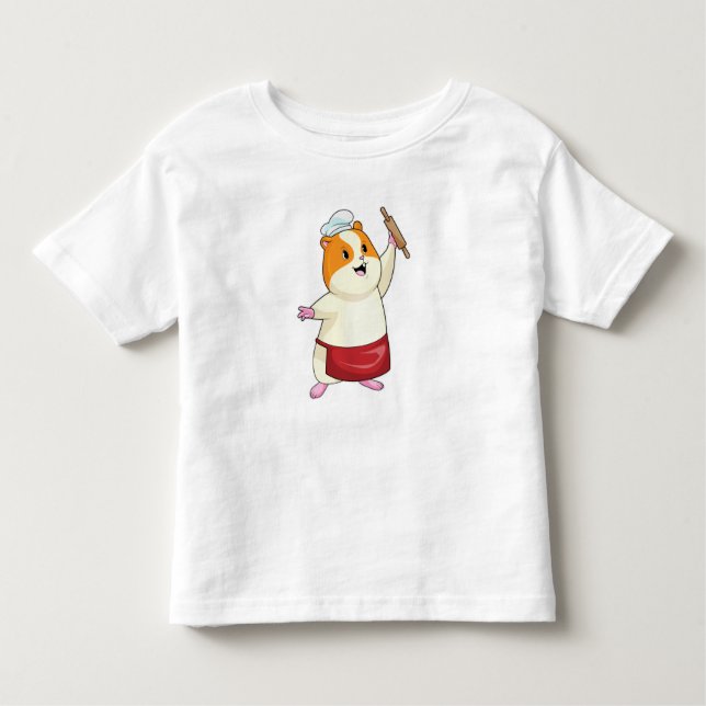 Hamster als Baker mit rollendem Button Kleinkind T-shirt (Vorderseite)