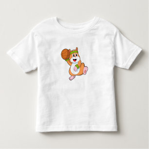 Hamster als Basketballspieler mit Basketball Kleinkind T-shirt