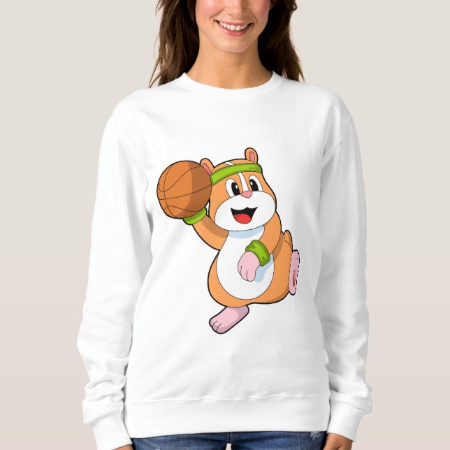 Hamster als Basketballspieler mit Basketball Sweatshirt (Vorderseite)