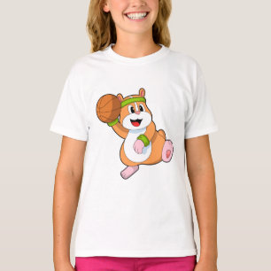 Hamster als Basketballspieler mit Basketball T-Shirt