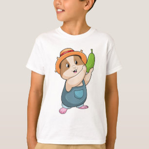 Hamster als Bauer mit Zucchini T-Shirt