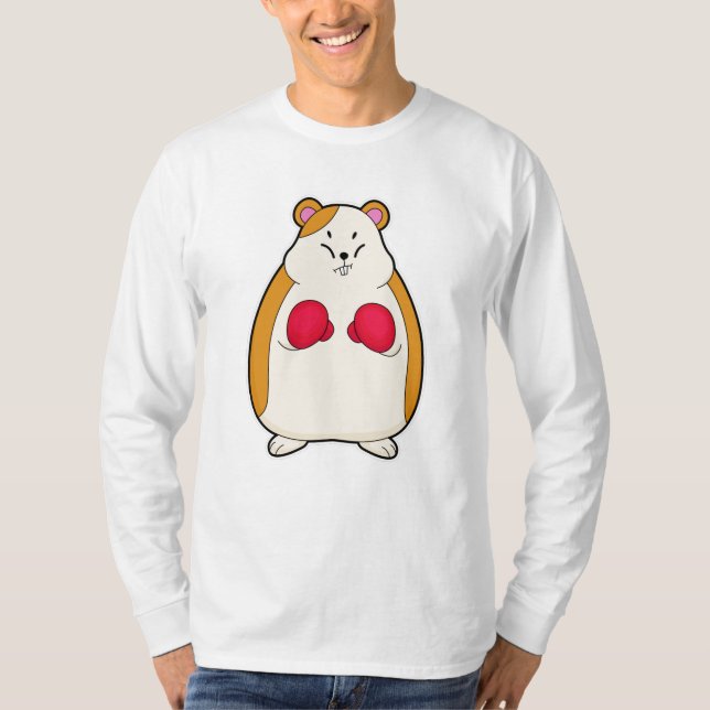 Hamster als Boxer mit Boxhandschuhen T-Shirt (Vorderseite)