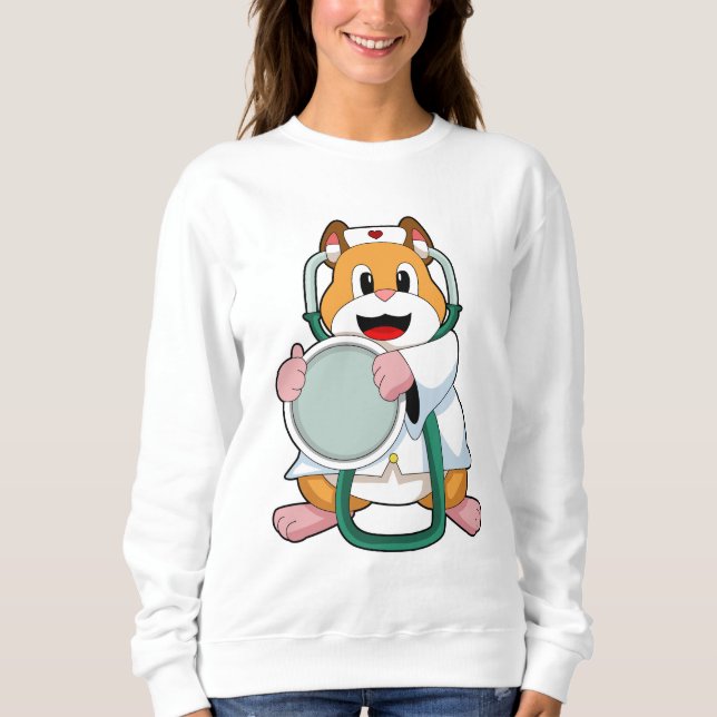 Hamster als Doktor mit Stethoscope.PNG Sweatshirt (Vorderseite)