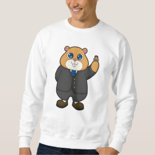 Hamster als Groom mit Ehering Sweatshirt