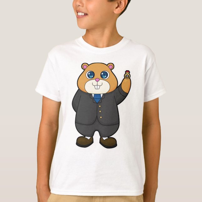 Hamster als Groom mit Ehering T-Shirt (Vorderseite)