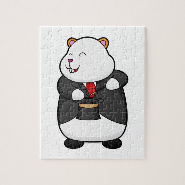 Hamster als Magier mit Zauberstab & Hut Puzzle (Vertikal)