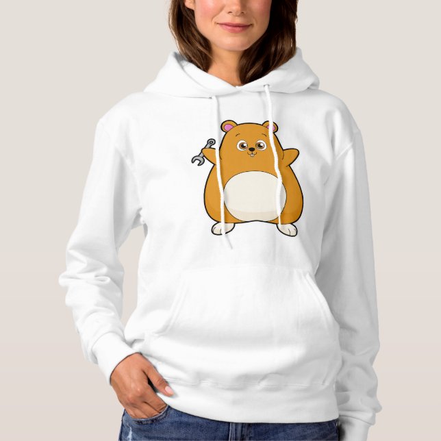Hamster als Mechanik mit Schraubenschlüssel Hoodie (Vorderseite)