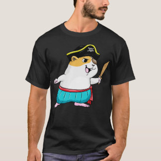 Hamster als Pirat mit Schwert T-Shirt