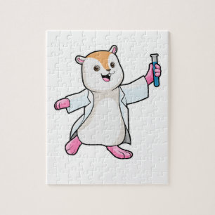 Hamster als Scientist mit Prüfröhre Puzzle