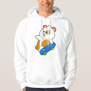 Hamster als Skater mit Skateboard Hoodie
