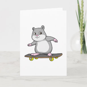 Hamster als Skater mit Skateboard Karte