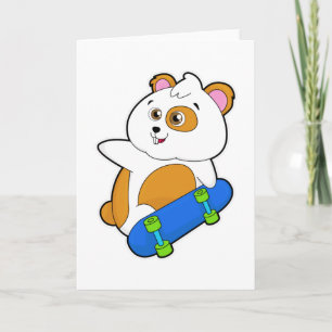Hamster als Skater mit Skateboard Karte
