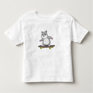 Hamster als Skater mit Skateboard Kleinkind T-shirt