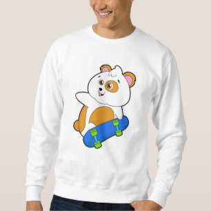 Hamster als Skater mit Skateboard Sweatshirt