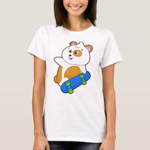 Hamster als Skater mit Skateboard T-Shirt