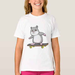 Hamster als Skater mit Skateboard T-Shirt