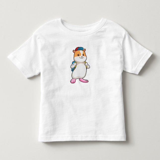 Hamster als Student mit Backpack & Cap Kleinkind T-shirt (Vorderseite)