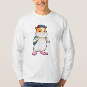 Hamster als Student mit Backpack & Cap T-Shirt