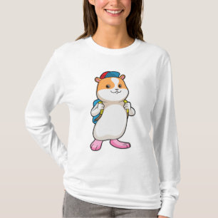 Hamster als Student mit Backpack & Cap T-Shirt