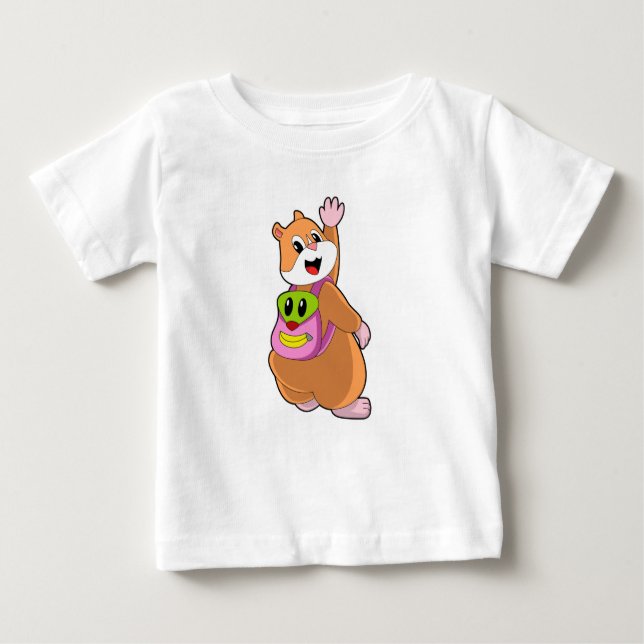 Hamster als Student mit Backpack.PNG Baby T-shirt (Vorderseite)