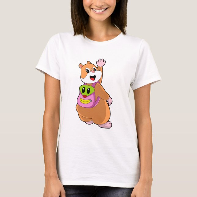 Hamster als Student mit Backpack.PNG T-Shirt (Vorderseite)