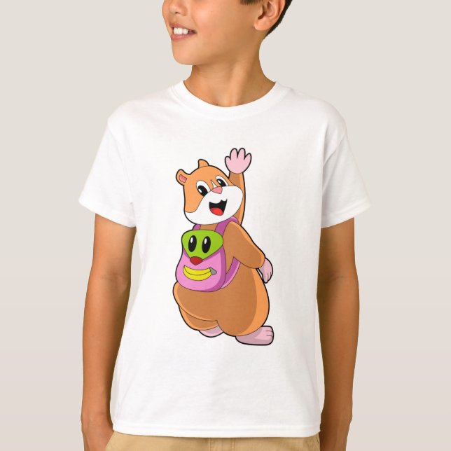 Hamster als Student mit Backpack.PNG T-Shirt (Vorderseite)