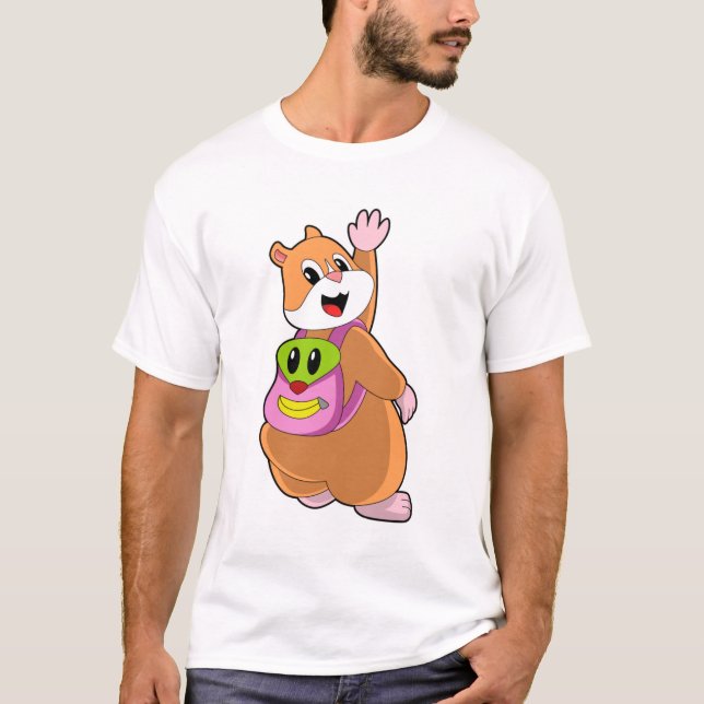 Hamster als Student mit Backpack.PNG T-Shirt (Vorderseite)