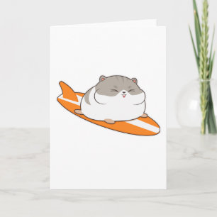Hamster als Surfer mit Surfbrett Karte