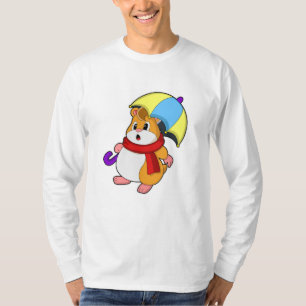 Hamster am Regen mit Umbrella T-Shirt