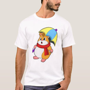 Hamster am Regen mit Umbrella T-Shirt
