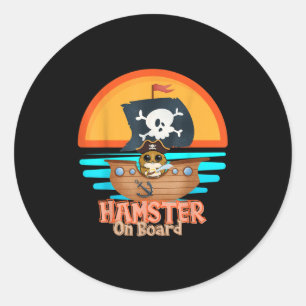 Hamster an Bord Pirate Funny I Liebe Hamster Runder Aufkleber