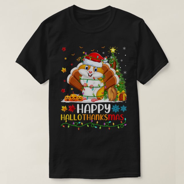 Hamster Animal Lover Funny Happy Hamster HelloThan T-Shirt (Design vorne)