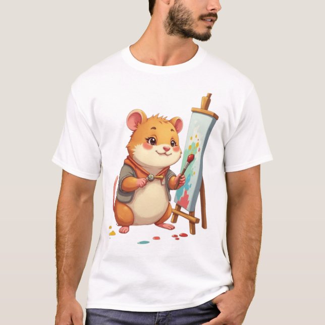 Hamster Artist - Creative TinyFur T - Shirt (Vorderseite)