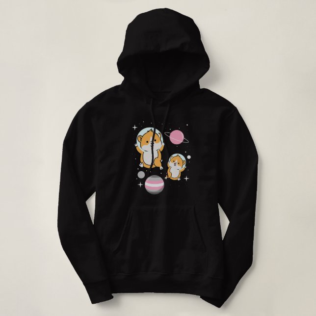 Hamster Astronaut Demigirl Pride Hoodie (Design vorne)