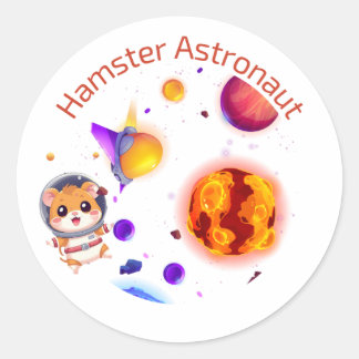 Hamster Astronaut - Funny Space Explorer Design Runder Aufkleber