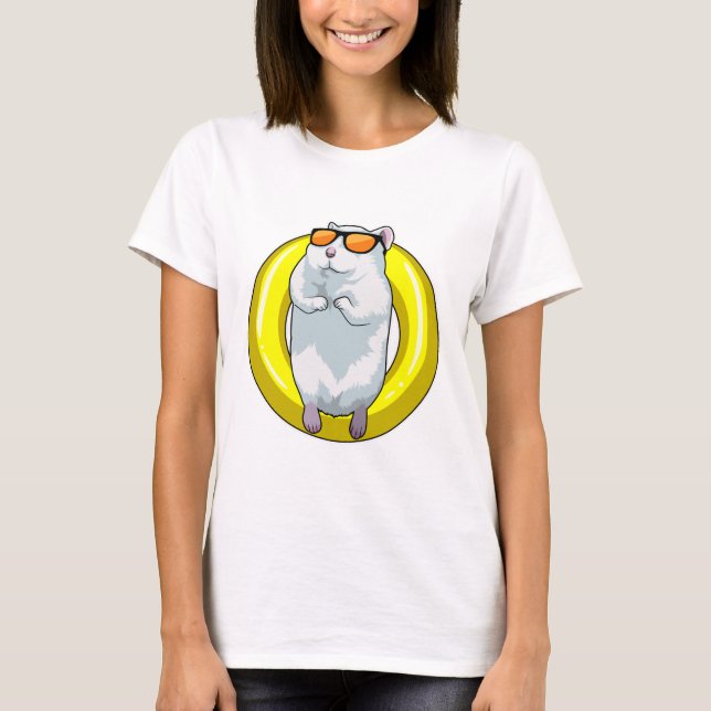 Hamster at Swimming with Swim ring T-Shirt (Vorderseite)