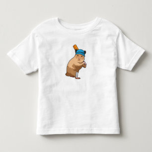 Hamster auf Cricket mit Cricket-Schläger Kleinkind T-shirt