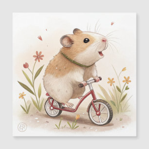 Hamster auf dem Fahrrad Magnetkarte